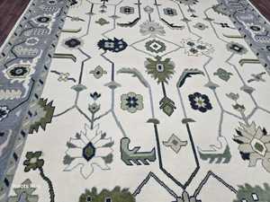 พรม100% แบบผูกปมด้วยมือแบบโบราณขนาด10X14 9x12พรมหลังทำด้วยมือทำจากโฟมกันลื่นทำด้วยมือหลากสี - Product Image 3