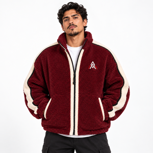 <b>Men</b> Warm <b>Sherpa</b> <b>Jacket</b> Offers Thick <b>Fleece</b> Fabric Relaxed Shape And Reliable Comfort For Winter Leisure And Outdoor Activities - Product Image 1