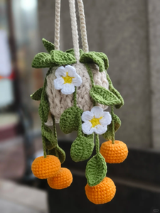 Crochet <b>Car</b> <b>Ornament</b> Accessory False Hanging Plants Home Decor Handmade Gift Custom Pendant Rearview Mirror Faux Potted Bonsai - Product Image 4