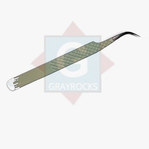 Pinzas de pestañas de punta de fibra personalizadas de alta calidad Pinzas de pestañas de volumen de acero inoxidable para extensión de pestañas - Product Image 2