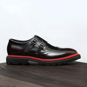Botas de Hombre de Cuero Rojo y Negro 2026, Cuero Genuino, Clásicas, con Doble Botón en Contraste, Estilo Británico Retro, Económicas - Product Image 3