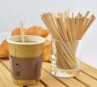 Offre Spéciale Agitateur en bois jetable Agitateur à café Agitateur à café en bois Papier individuel enveloppé 110mm 140mm 178mm