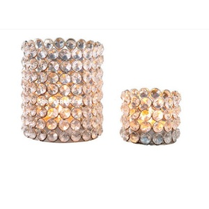 Classique cristal/métal argent bougeoir votif rond centres de table de luxe pour les fêtes de mariage décor de table - Product Image 4