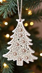 Adorno colgante de Navidad de madera rústica perfecto para árbol tradicional e ideas de decoración navideña - Product Image 5