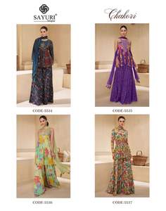 Traje Plazzo de Tela Chinon Pura con Estampado Abstracto Moderno, Último Estilo de Ropa, Listo para Enviar desde Fábrica, Precio Accesible Hoy - Product Image 6