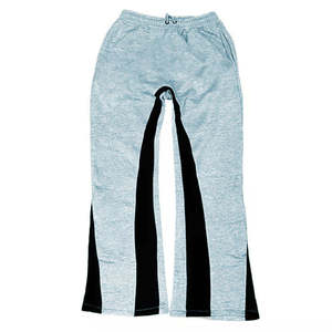 Men's Acid Wash Straight Color Blocked Sweatpants with Side Stripes Mid Waist Elastic Drawstring Vintage Casual Joggers - Product Image 6