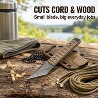 Couteau portable en acier inoxydable avec étui, couteau utilitaire à lame pleine pour le camping, la randonnée, les outils de cuisine, OEM ODM Vente en gros