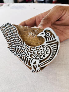 <b>Hand</b> Carved Bird Wood Block <b>Stamp</b>: Indian Textile Printing | Traditional Indian Textile Block Fabric, Paper, <b>Hand</b> Palm Stamping - Product Image 2