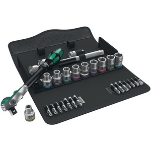 Zyklop Speed 28-Piece 1/2\" Drive Socket Wrench Set 72 Teeth 6-Point WERA Wrench Sizes 10-19mm Tool <b>Kits</b> - Product Image 1