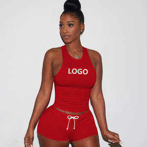 Lounge Wear Conjunto de dos piezas Ropa de mujer Conjuntos de 2 Piezas Para Mujer Conjuntos de 2 piezas Conjuntos cortos de verano para mujer 2024 - Product Image 2