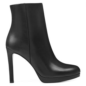 2025 nouvelles bottes en cuir noir à talons hauts minces bout carré conception tempérament femmes tête carrée en cuir véritable - Product Image 2