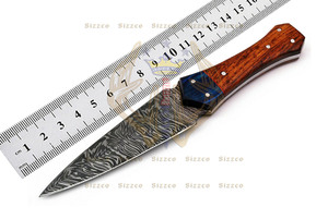 Beautiful Sizzco Damascus Steel Fixed Blade Hunting and Camping Skinner <b>Knife</b> with Rosewood Handle Customizable OEM Support - Product Image 4