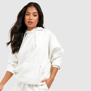 Conjunto de Sudadera con capucha y pantalones de gran tamaño informal con logotipo de diseñador personalizado para mujer, chándal de 2 piezas con cierre de cremallera - Product Image 6