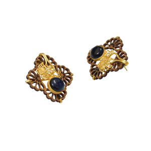 Boucles d'oreilles en pierre de bois en laiton de qualité supérieure les plus vendues bijoux boucles d'oreilles en forme de conception de fantaisie uniques pour filles et femmes - Product Image 2