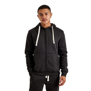 Sudadera con capucha de algodón 100% de peso pesado personalizable para hombre, ropa de calle Vintage desgastada con cremallera de gran tamaño para invierno - Product Image 1