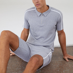 Conjunto de 2 Piezas al por Mayor OEM, Camisa de Manga Corta con Cuello y Pantalones Cortos para Hombre, Atuendo de Verano, 100% Algodón, Conjunto de Pantalones Cortos de Pana para Hombre - Product Image 1