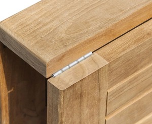 Table de jardin en teck avec plateau rabattable 1,8 m, résistante à l'eau, durable, légère, résistante aux UV, empilable, pour jardin, hôtel - Product Image 4