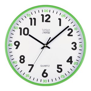 Yes Time <b>Wall</b> <b>Clock</b> 30cm Green Quartz <b>Silent</b> Movement - Product Image 1