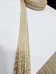 Luxury Handmade Ethnic Lace Trim Exquisite Metallic Zari Lace Rolls Sequin for Wedding Dresses Clothing Accessories Embroidered - Product Image 5