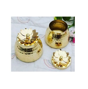 Juego de 2 tarros de fruta seca hechos a mano de cobre dorado puro de diseño antiguo para conservas de fruta seca orgánica a un costo extremo - Product Image 6