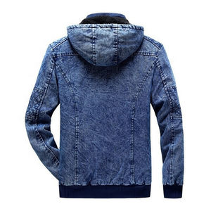 Veste en jean tricotée en coton de qualité supérieure pour hommes, coupe-vent, couleurs unies, respirante, écologique, imperméable, vente en gros - Product Image 4
