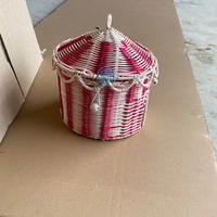 Panier en rotin tissé à la main en forme de panier de tente de cirque panier de rangement pour enfant en osier pour décor de chambre d'enfant