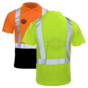 Nouveauté 2026 – Polos en coton haute visibilité réfléchissants, personnalisables bicolores, vêtements de travail de sécurité certifiés CE pour hommes - Product Image 4