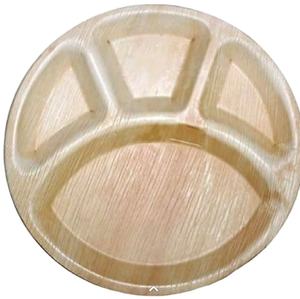 แผ่นกลมใบปาล์ม Areca แบบย่อยสลายได้100% หรูหราเป็นมิตรกับสิ่งแวดล้อมชุดคอมโบสำหรับงานแต่งงานงานปิกนิก-Moq 100ชิ้น - Product Image 2