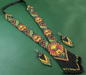 Collar de cuentas bordadas con tela de Base de algodón tejida a mano elegante collar de cuentas bordadas hechas a mano para ropa de boda - Product Image 1