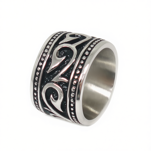 Anello da Biker Vintage in Acciaio Inossidabile Argento 14MM, Anello alla Moda Disponibile nelle Taglie 8-13 SR69 - Product Image 2