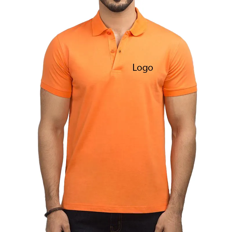 High Quality Men's Classic Fit Blank Pique Cotton Polo Shirt Work Uniform polo Shirts with Custom Logo Embroidery