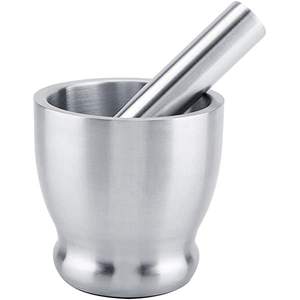 Mortier et pilon en aluminium artisanat métal argent moulin à épices en aluminium mortier et pilon outils de cuisine et gadgets - Product Image 4