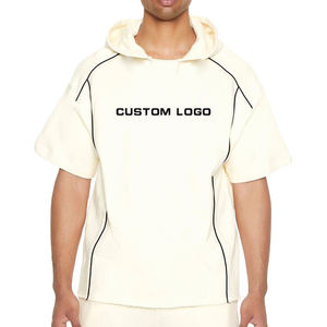 Sudadera con capucha de peso pesado bordada con estampado personalizado sudadera pulóver de gran tamaño de lana cálida para hombres otoño - Product Image 1