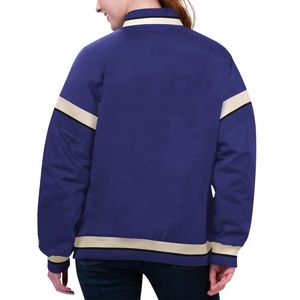 Veste d'université en satin pour femmes avec manches contrastées en coton brodé personnalisé Taille personnalisée pour l'équipe universitaire Veste - Product Image 2