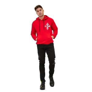 เสื้อฮู้ดแบบสวมหัวของผู้ชายวัสดุผ้าฝ้าย100% พิมพ์สกรีนผ้าไหมโลโก้ตามสั่ง - Product Image 2