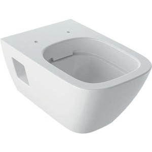 WC suspendu Geberit RENOVA PLAN avec chasse d'eau profonde, design semi-fermé sans rebord, blanc - Product Image 1