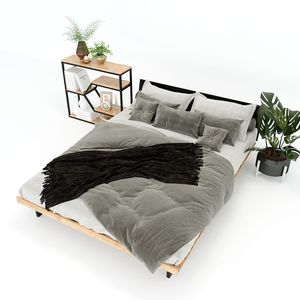 เตียงคู่ JAPA GN68016 ขนาด 160x200 ซม. ดีไซน์มินิมอลพร้อมโครงเหล็กและต้องประกอบเอง เตียงไม้ยางพาราขนาดควีนไซส์ - Product Image 5