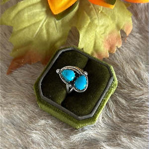 Bague statement en argent sterling et turquoise Kingman faite à la main, taille 7,5 - Product Image 3