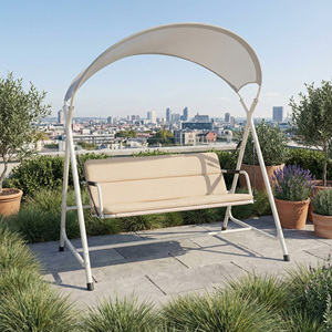 Sedia a Dondolo Doppia Moderna da Esterno <span class=keywords><strong>in</strong></span> <span class=keywords><strong>Tessuto</strong></span> Impermeabile per Patio, Giardino, Cortile, Parco, Seduta per Due Persone - Product Image 3