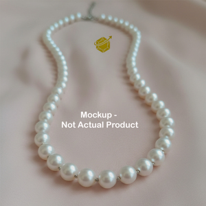 ต่างหูและสร้อยคอไข่มุกสีขาว เกรด B ขนาด 9 มม. ไข่มุกเซาท์ซีแบบเม็ดเดี่ยว - Product Image 2