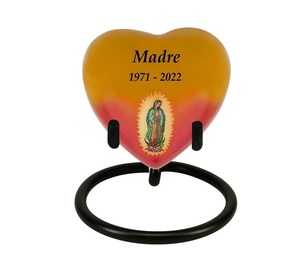 Guadalupe Heart Keepsake Urn Stand Option nuevo diseño de metal recuerdo urnas humanas - Product Image 4