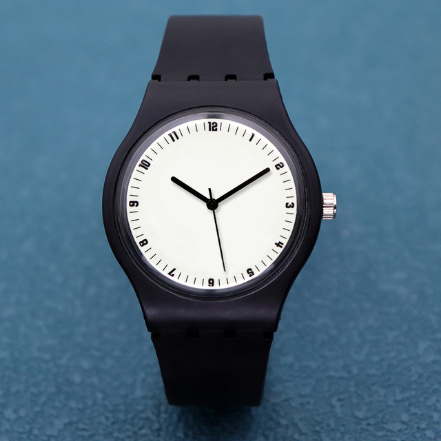 Super luminous face silicone quartz watches waterproof casual sport quartz watch for man and women