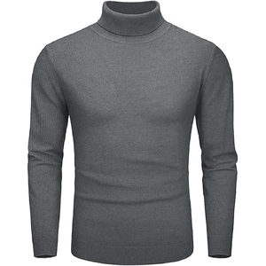 Venta al por mayor nueva calidad profesional de los hombres de cuello redondo grueso de primavera suéter de poliéster de color sólido patrón para el invierno - Product Image 6