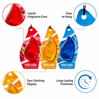 Diffuseur de parfum liquide pour voiture en forme de goutte avec logo personnalisé, flacon suspendu, parfum pour voiture, carte blister parfumée pour la fraîcheur intérieure