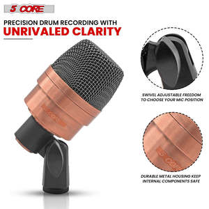 5 Core Conga Mic Snare Tom Microphone Drum Kit <b>Condenser</b> XLR Instrument Mics - Product Image 3