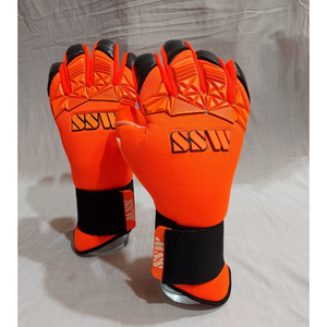 Gants de gardien de but de football anti-dérapant en cuir imperméable personnalisé professionnel pour jeunes adultes unisexe - Product Image 1