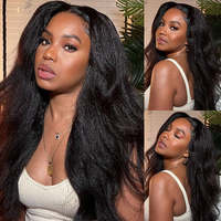 Kinky Straight 13x4 Lace Front Perruque Double Drawn Brésilien Remy Cheveux Lâche Style avec Swiss Lace Prix Usine