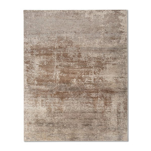 Tapis en laine et soie noué à la main Entropy Ivory AKWS-13064 (Cs-01) - Motif abstrait pour la maison et le salon, modèle rectangulaire pour couloir - Product Image 1