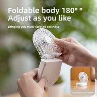 Ventilateur portable électrique haute vitesse, pliable, à porter autour du cou, avec commande par bouton, refroidissement par air, autonomie de 2 à 4 heures, design compact