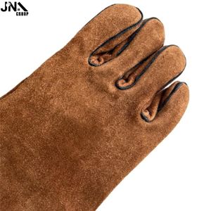 Guantes de soldadura semicuero resistentes al calor DE TRABAJO DE SEGURIDAD INDUSTRIAL resistentes personalizados - Product Image 4